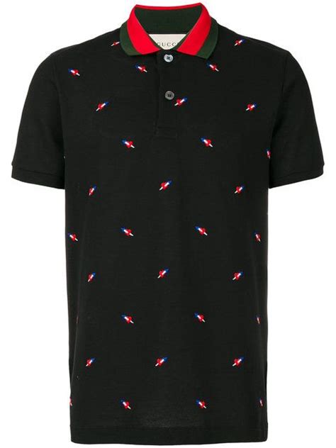 gucci cotton polo with bees and stars|gucci women's clothing.